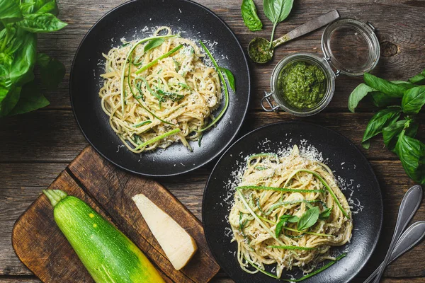 stock image Pasta with zucchini and cream sauce