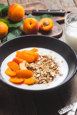 Yoğurtlu granola ve kayısı.