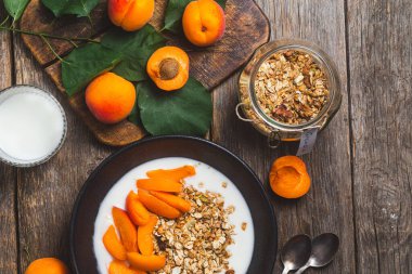 Yoğurtlu granola ve kayısı.