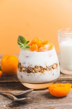 Yoğurtlu granola ve kayısı.