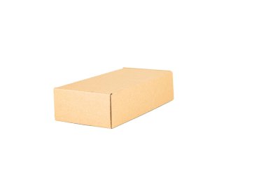 Beyaz arkaplanda karton kutu