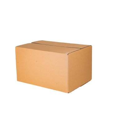 Beyaz arkaplanda karton kutu