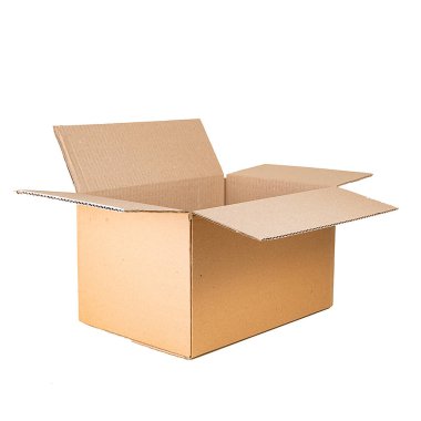 Beyaz arkaplanda karton kutu