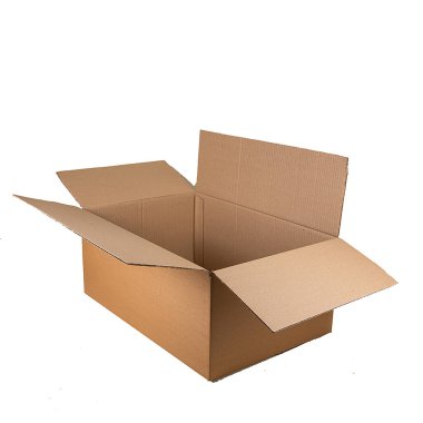 Beyaz arkaplanda karton kutu