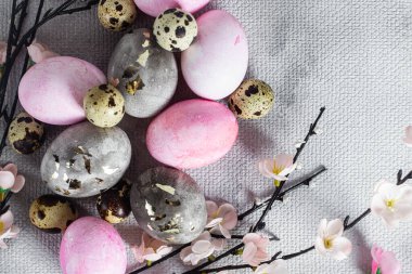 Güzel Paskalya yumurtaları. Paskalya tatili. Kartpostal