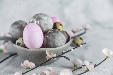 Güzel Paskalya yumurtaları. Paskalya tatili. Kartpostal