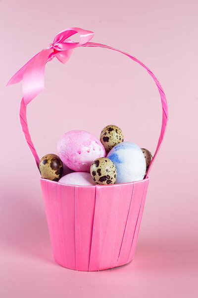 Easter beautiful eggs. Easter holiday. Postcard