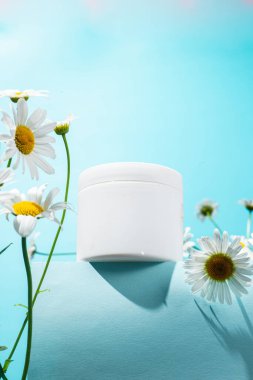 Papatya çayı, papatyalı krema kavanozu.