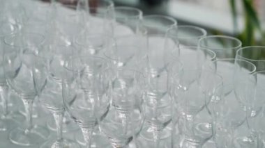 Kristal berrak bardaklardan oluşan el değmemiş ve güzelce düzenlenmiş bir koleksiyon. Her kutlama için ideal.