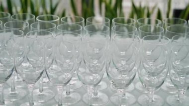 Kristal berrak bardaklardan oluşan el değmemiş ve güzelce düzenlenmiş bir koleksiyon. Her kutlama için ideal.