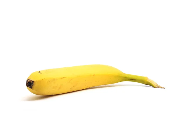 Egy Banán Elszigetelt Fehér Háttér — Stock Fotó