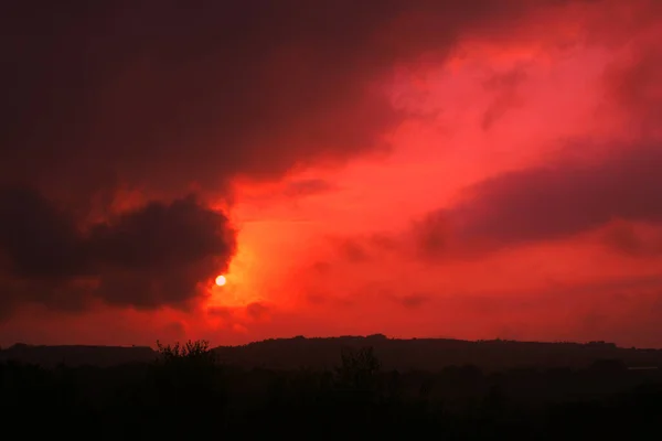 Krásný Červený Západ Slunce Tapety Nádherný Červený Západ Slunce Krásný — Stock fotografie