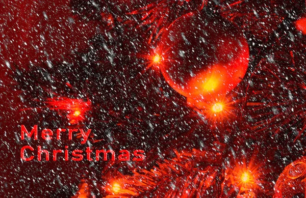 Versierde Kerstboom Een Wazige Achtergrond Achtergrond Van Een Versierde Kerstboom — Stockfoto
