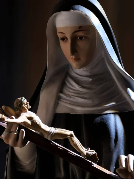 Heilige Rita Von Cascia Wunderschönes Halblanges Bild Von Santa Rita lizenzfreie Stockbilder