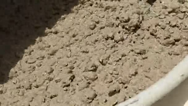 Leistungsstarkes Mischen Zementmischer Mischt Beton Aus Nächster Nähe — Stockvideo
