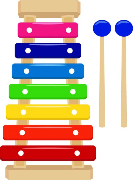 Xylophone Voor Kids Vector Illustratie Grafisch — Stockvector