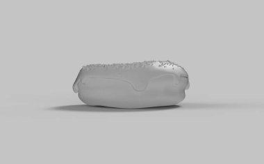 Sokak fast food beyaz tatlı kek donut kavramı. Arka planda boş alan var. Reklam için hazır.