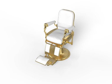 Reklam için fotokopi alanı ile izole edilmiş, pahalı görünümlü beyaz deri koltuk.