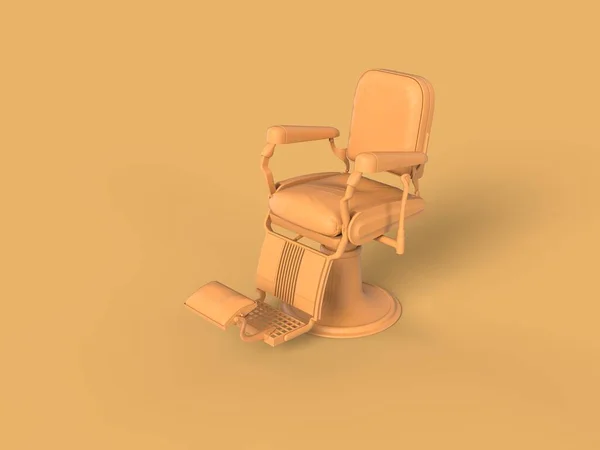 Żółty Solidny Kolor Koncepcja Kultowy Obraz Loft Nowoczesny Fryzjer Krzesło — Zdjęcie stockowe