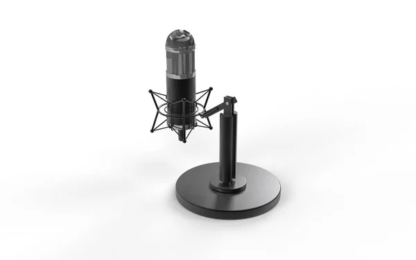 Retro Klassisches Mikrofon Auf Kurzem Bein Und Stehen Einen Boden — Stockfoto