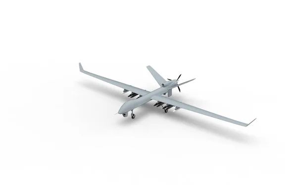 Aeronaves Exército Drone Força Atômica Isolada Fundo Branco Para Ataque — Fotografia de Stock