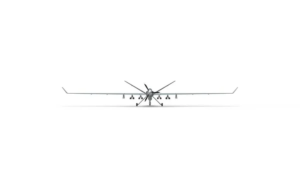 Drone Army Aircraft Force Atomic Isolated White Background Intelligence Attack — Stock Photo, Image
