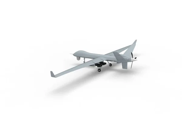Drone Ejército Aviones Fuerza Atómica Aislado Fondo Blanco Para Ataque — Foto de Stock