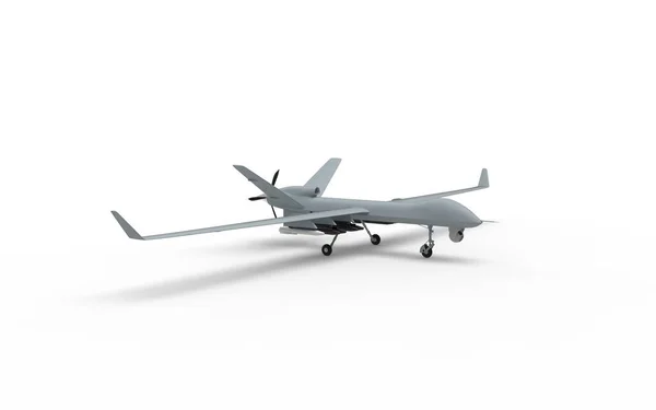 Aeronaves Exército Drone Forçam Atômica Isolada Fundo Branco Para Ataque — Fotografia de Stock