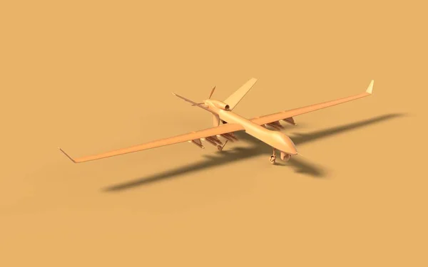 Wojskowy Inwigilacja Powietrzny Dron Drapieżnik Rakieta Dla Szpieg Obrona Żółty — Zdjęcie stockowe
