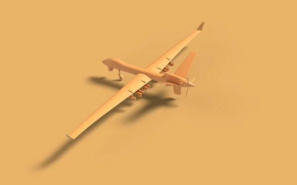 Military Surveillance Combat Air Drone Predator Rocket Spy Defence Yellow — Stock fotografie