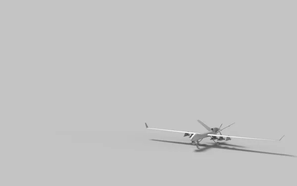 Vliegtuig Drone Met Lange Vleugels Wapen Met Lege Kopieerruimte Klaar — Stockfoto