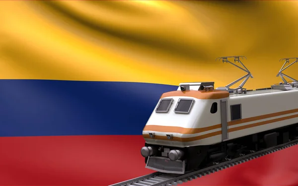 Colombia Country National Flag Speed Trains Railroad Locomotive Tourist Traveling — Stock Photo, Image