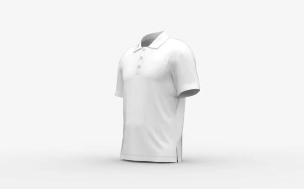 Baju Polo Putih Kosong Mockup Dengan Spasi Kosong Untuk Logo — Stok Foto