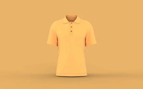 Conceito Shirt Pano Homem Esporte Casual Desgaste Sólido Amarelo Cor — Fotografia de Stock