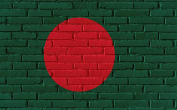 Державний Прапор Бангладеш Старовинній Цегляній Текстурованій Стіні Тріщинами Бетонною Концепцією — стокове фото