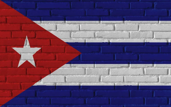 Cuba Pays Drapeau National Peinture Sur Vieux Mur Texturé Briques — Photo