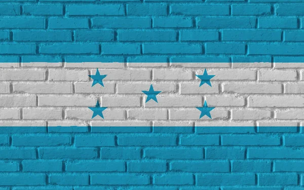Honduras Country National Flag Painting Old Brick Textured Wall Cracks — Stock Photo, Image