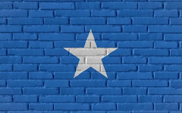 Картина Национальным Флагом Сомали Старой Кирпичной Текстурированной Стене Трещинами Конкретной — стоковое фото