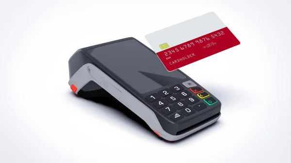 Poland Country National Flag Credit Bank Card Pos Point Sale — Stock Photo, Image