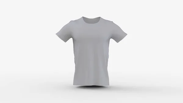 Modello Shirt Realistica Bianca Isolato Sfondo Solido Modello Abbigliamento Maschile — Foto Stock