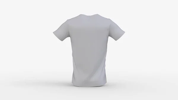 Camiseta Realista Blanca Maqueta Aislada Sobre Fondo Sólido Plantilla Ropa — Foto de Stock