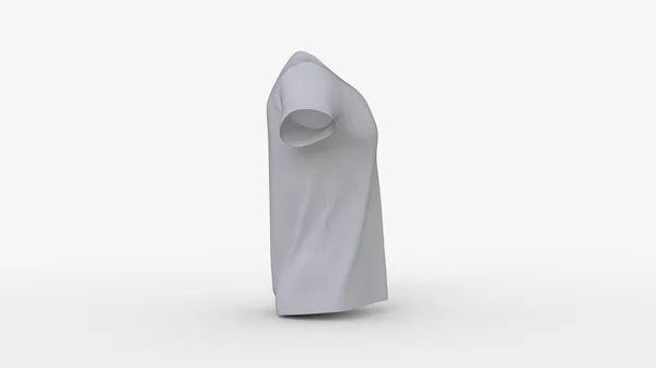 Beyaz Gerçekçi Tişört Modeli Katı Arkaplan Üzerinde Izole Edilmiş Erkek — Stok fotoğraf