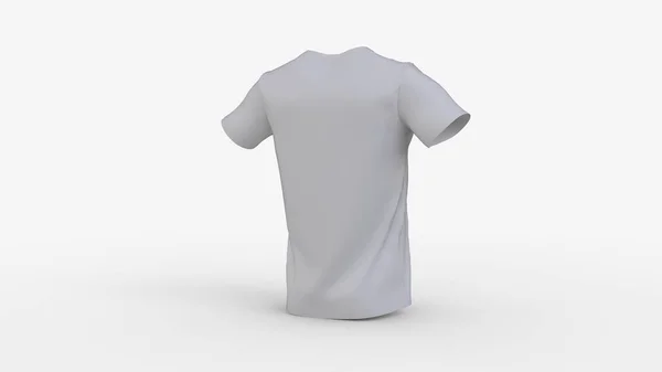 Camiseta Realista Blanca Maqueta Aislada Sobre Fondo Sólido Plantilla Ropa —  Fotos de Stock
