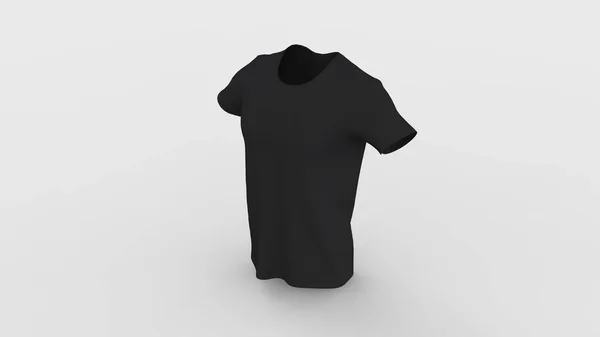 Män Och Kvinnor Svart Kort Ärm Shirt Isolerad Mockup Reklam — Stockfoto