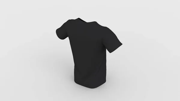 Männer Und Frauen Schwarzes Kurzärmeliges Shirt Isolierte Attrappe Werbefertige Produkt — Stockfoto