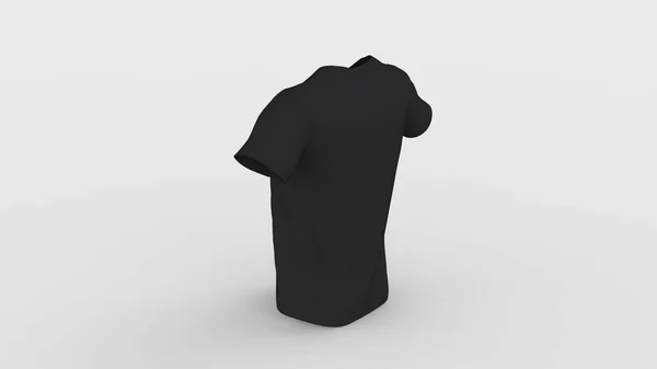 Men Women Black Short Sleeve Shirt Isolated Mockup Advertising Ready — Stock Photo, Image