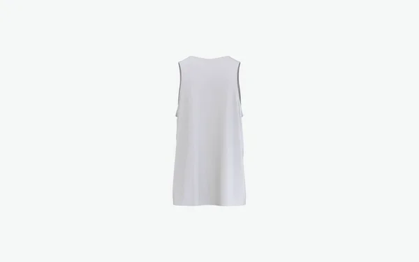Runde Stil Hals Ärmellose Weiße Shirt Attrappe Isoliert Auf Weißem — Stockfoto