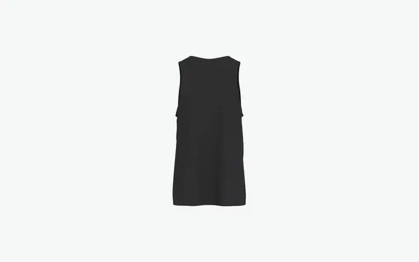 Sportswear Top Αμάνικο Πολυτελές Μαύρο Shirt Απομονωμένο Mockup Γυναίκες Και — Φωτογραφία Αρχείου