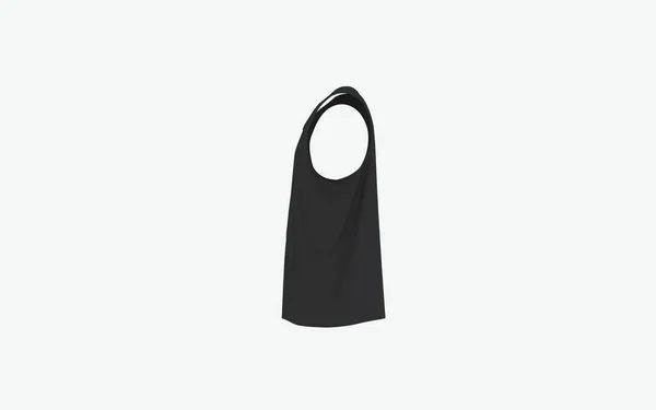 Sportswear Top Sleeveless Luxo Preto Shirt Isolado Mockup Mulheres Homem — Fotografia de Stock