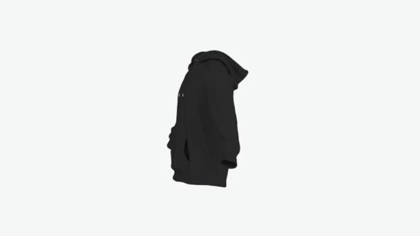 Black Blank Hoodie Man Woman Sportswear Jacket Empty Print Design — Stock Video